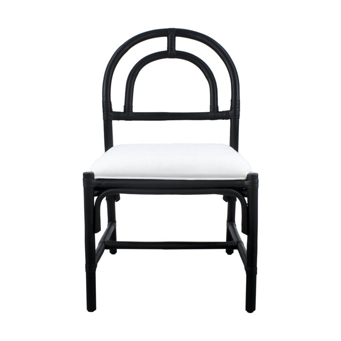 Birch Lane™ Kaelyn Arched Rattan Upholstered Dining Chair Wayfair